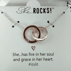 She Rocks  two toned 18" pendant necklace